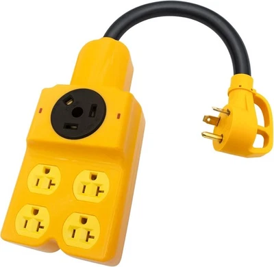 HOEINE 30 Amp to 20 Amp Adapter, RV 30 Amp to 110 Adapter NEMA TT-30P to TT-30R and 4X