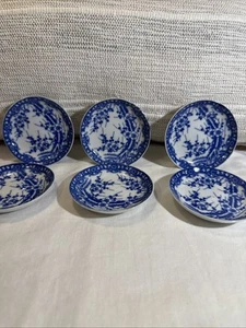 Vintage blau & weiß asiatisch Bone China Porzellan Mini Untertassen - 6er Set Kirschblüte - Bild 1 von 22