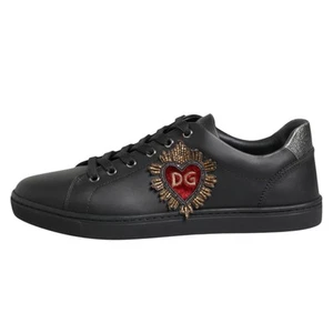DOLCE & GABBANA Shoes Black London Sacred Heart Sneakers EU42.5 / US9.5 620usd - Picture 1 of 9