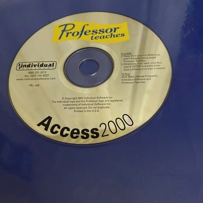 Professor Teaches “Access 2000” CD In Case Good Condition - Image 1 of 3