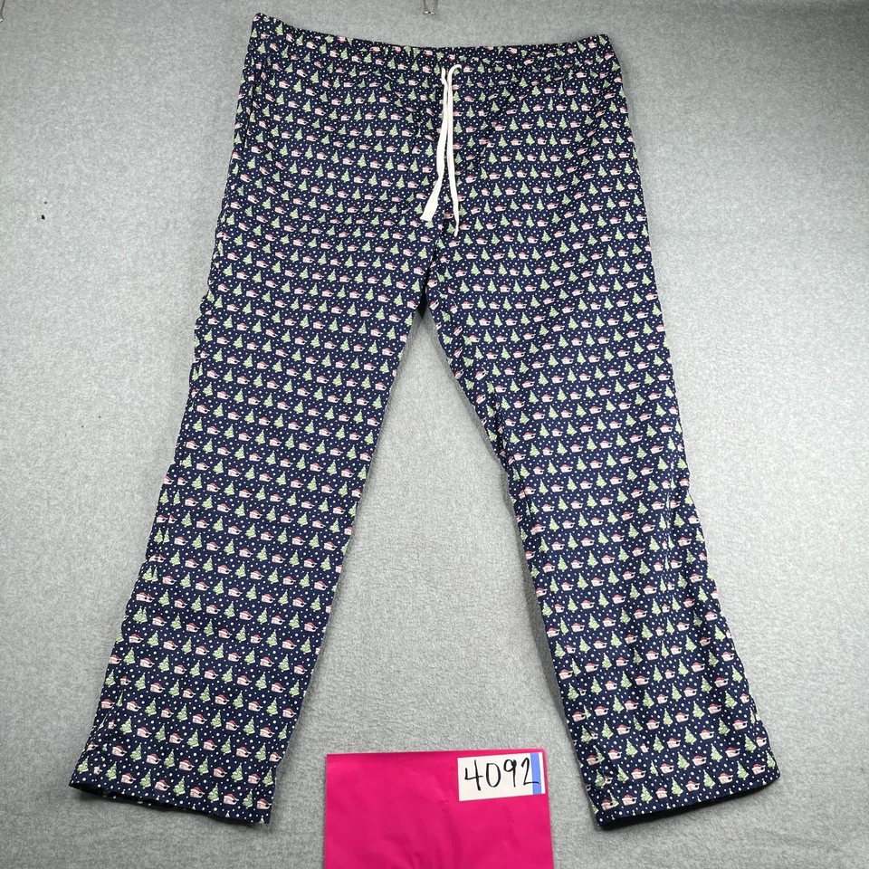 Pantalones de salón Vineyard Vines azul marino Navidad ballena árbol nieve dibujo cuerda para hombre Foto 1 de 4