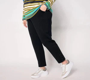 Sport Savvy Petite Brushed French Terry Pull-On Black 5XP - Picture 1 of 2