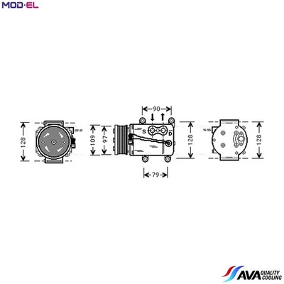 COMPRESSOR AIR CONDITIONING FDAK105 FOR MAZDA FORD MONDEO/Mk/II TRANSIT IKON/V - Image 1 of 4
