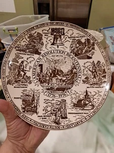 American Revolution Bicentennial Plate – 1776-1976 – Enco National Ironstone – R - Picture 1 of 2