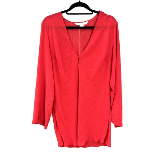 UNDERCOVER Victoria's Secret Abito slip tunica trasparente vintage Y2K manica lunga rosso taglia L