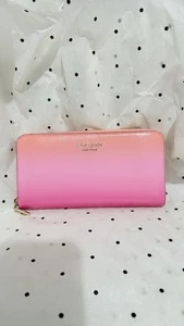 Kate Spade Morgan Ombre Leather Zip Around Large Continental Wallet Pink Melon - Bild 1 von 11