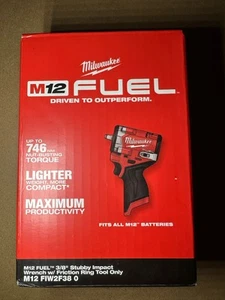 Milwaukee M12 3/8" Stubby Impact Wrench - Friction Ring - FIW2F38 0 - Picture 1 of 2