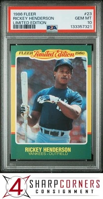 Fleer 1986 edición limitada #23 Rickey Henderson Hof PSA 10 Foto 1 de 3