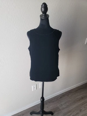Top de mujer Y2K Merona mezcla de seda negro terciopelo sin mangas -L Foto 1 de 4