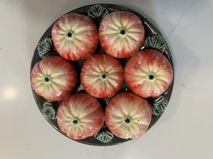 Piatto Frutta Foglia Vintage Maiolica Alvaro Jose Caldas Ceramica Ottime Condizioni - Foto 1 di 12