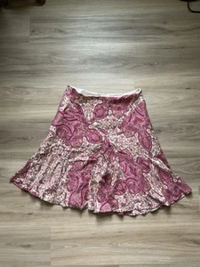 Vintage SILK Paisley Skirt Size 12 Paisley Pink Fairy Core Y2K Feminine Dainty - Picture 1 of 7