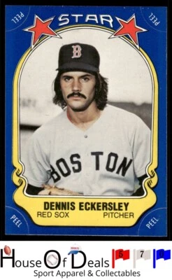 1981 Fleer Star Stickers #34 Dennis Eckersley Boston Red Sox Baseball Card - Image 1 of 2