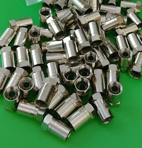 (10 PCS) F Type RG6 Compression Connector for RG6 Plenum Cable - USA Seller - Picture 1 of 4