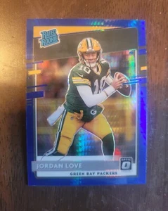 2020 Panini Donruss Optic - Rated Rookies Blue Hyper Prizm #154 Jordan Love (RC) - Foto 1 di 3