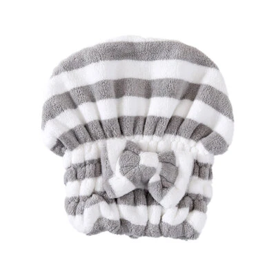 Toalla de cabello súper absorbente envoltura microfibra toalla de secado de cabello tapa para cabello húmedo AE Foto 1 de 4