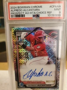 2024 Bowman Chrome Prospect HTA Choice Refractor /150 Alfredo Alcantara Auto PSA - Picture 1 of 5