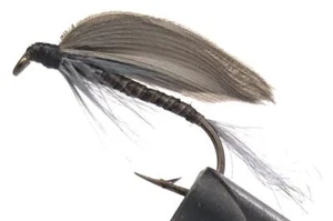 10 moscas - pluma azul húmedo en bronce 8 mustad gancho - Imagen 1 de 1