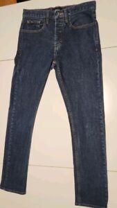 RVCA Men's Button Up Jeans Skinny Fit Size 30 Dark Blue - EXCELLENT CONDITION 