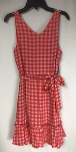 Gianni Bini GB Girls Dress A-line Flair 16 Sleeveless Belt Check Plaid Pink New - Picture 1 of 9