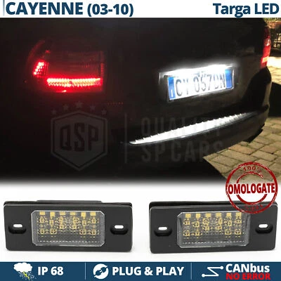PLACCHE Complete Luci TARGA LED per Porsche CAYENNE 03-10 CANBUS 18 LED 6500K - Immagine 1 di 4