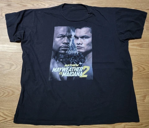Floyd "Money" Mayweather Vs. Marcos Maidana 2 Mayhem Boxing T Shirt Size XL Cover