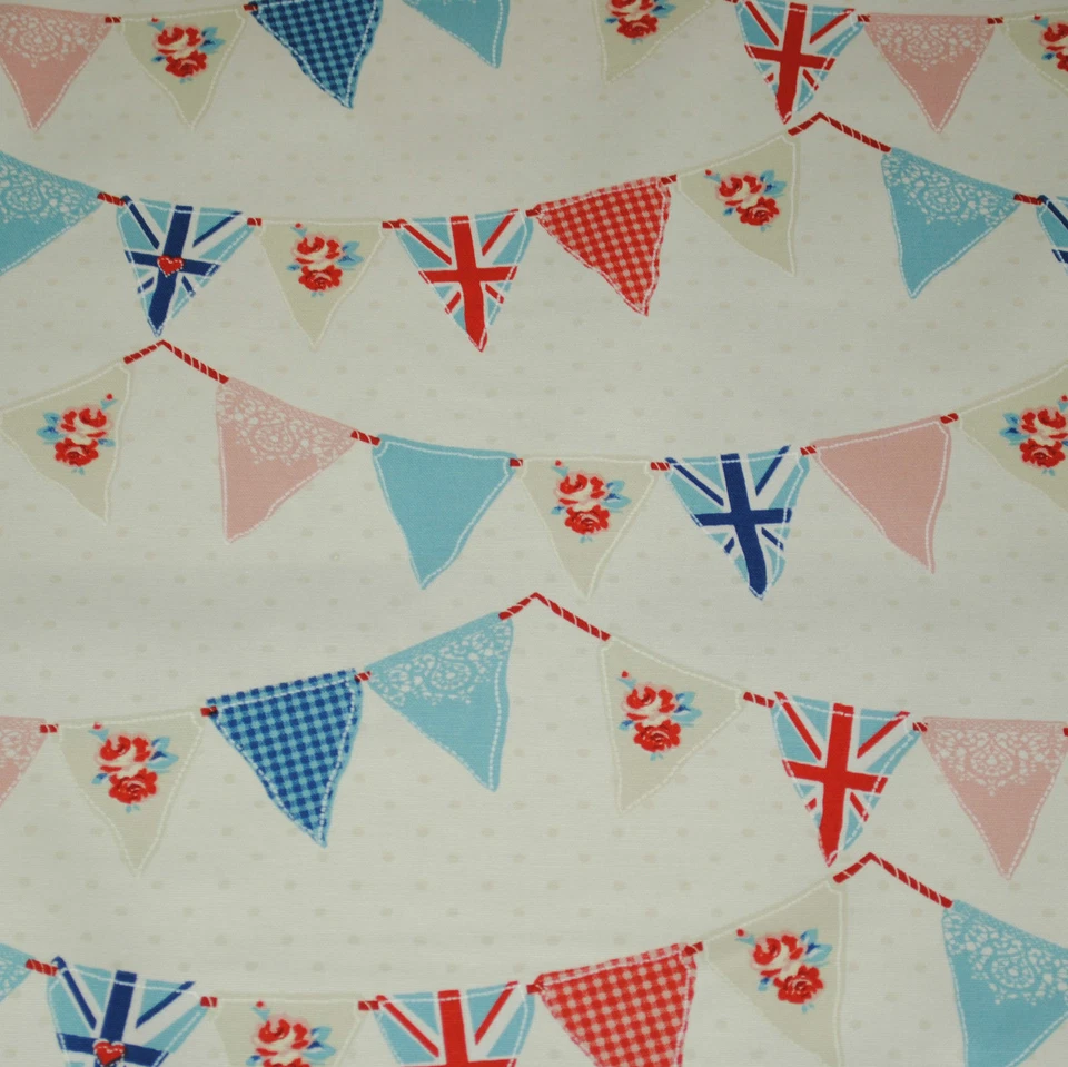 Fryetts Flag Bunting Blue 100% Cotton Fabric