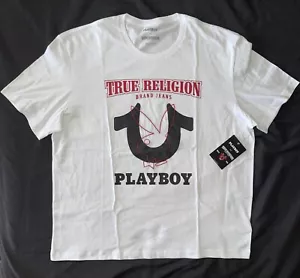 Nueva Rara True Religion Relajada Camiseta Conejo Grande Playboy Blanca Para Hombre Talla 2XL - Imagen 1 de 4