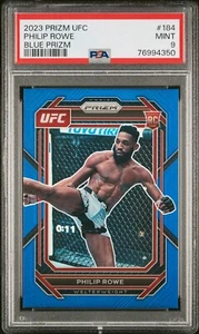 Tarjeta de novato Panini Prizm UFC 184 2023 Philip Rowe Blue Prizm/175 PSA 9 - Imagen 1 de 2