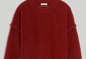 Suéter MADEWELL Cable Havener TALLA MEDIANA BREZO CASTAÑO ROJIZO NUEVO CON ETIQUETAS $98 - Imagen 1 de 3