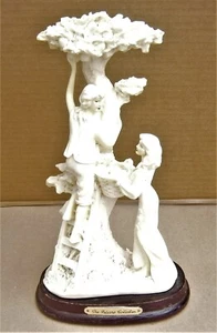 Y918) The Juliana Collection white cream resin Apple Tree fruit pickers figurine - Picture 1 of 8