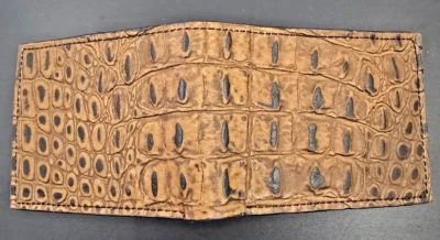 Cartera FAUX BRAHMIN ALLIGATOR Hombres RFID Billetera Cuero Marrón Repujado Auténtica Foto 1 de 4