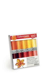 Gutermann Creativ Rayon 40 Machine Embroidery Reds Yellows Thread Set  734005-1