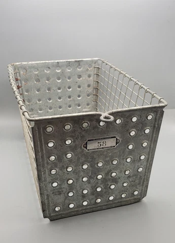 WASHBURN Company Gym Pool Wire Basket #58 Tag Androck Vtg Useful Decor AS IS Cover