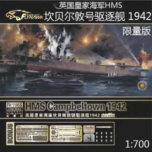 US-S Flyhawk FH1105S 1/700 HMS Campbeltown 1942 DELUXE EDITION Plastic Model Kit - Picture 1 of 3