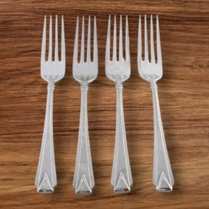 Walco Athenian Diamond Dinner Forks Set Of 4 Stainless Flatware - Picture 1 of 16