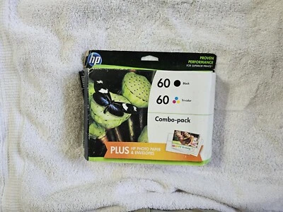 Genuine HP 60 Black & Tri-color Ink Combo Ink Cartridge D8J23FN EXP2016 - Image 1 of 2