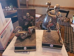 2pc Pittsburgh Steelers bradford exchange book ends PlayMaker & Gridiron Glory - Picture 1 of 6