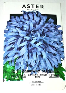 Aster Blue Gem Flower RH Shumway Empty Seed Packet NOS New 1950s Rockford,IL - Picture 1 of 4