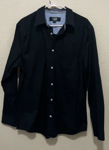 Camisa Cody James Manga Larga Negra Mediana Algodón Abotonada Western - Imagen 1 de 4