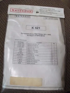 Waterous K521 Conversion Kit for Pilot 197-1978 for Repair of Valve 80744 - Picture 1 of 2