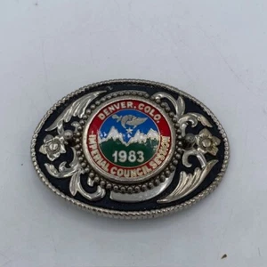 Shriners Masonic Denver Colorado CO Imperial Council Session 1983 Belt Buckle - Picture 1 of 2