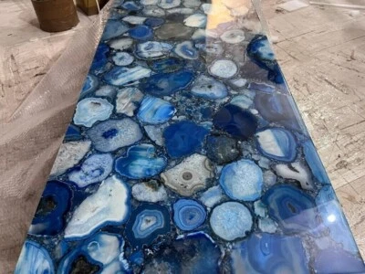 48" x 24" Agate stones Table Top / Blue agate stones Slab / agate Counter Top - Image 1 of 4