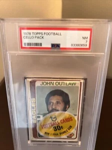 1978 Topps Football Unopened Cello Pack John Outlaw Eagles PSA 7 - Picture 1 of 3