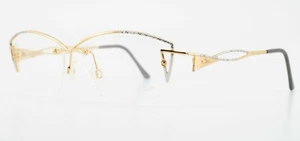 CAZAL Glasses Frame Mod 148 Col 806 53-15 135 Gold Pattern half Rim Germany Lady - Picture 1 of 12