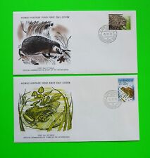 World Wildlife Fund   2 FDCs NETHERLANDS 1976-1979. Grn Marsh Frog,  E.Hedgehog