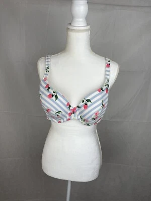 Lane Bryant 轻薄衬里 T 恤文胸尺寸 38 C 钢圈草莓印花 — 第 1/4 张图片