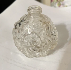 Vintage I W RICE Clear Glass Floral Perfume Bottle, no top Light Iridescent - Picture 1 of 6