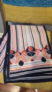 Gim Renoir Scarf Rectangle Made In Italy Red White Blue Geometric Vintage - Picture 1 of 10