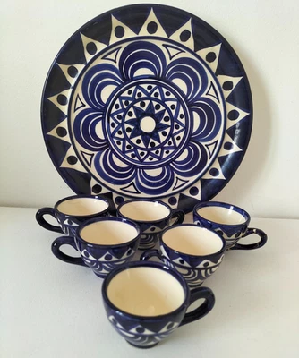 Plateau et 6 mini tasses vintage – St Jean de Bretagne – Modèle 1003 - Photo 1/4