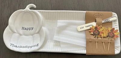 ГРЯЗЕВОЙ ПИРОГ «СЧАСТЛИВОГО ДНЯ БЛАГОДАРЕНИЯ» 15 «Dip пластина металлический разбрасыватель «ОСТАТЬСЯ БЛАГОДАРНЫМ» новый с Ярлыками - Изображение 1 из 3